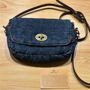 Patricia Nash Denim Quilted Crossbody Bag